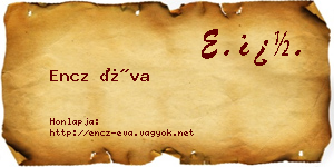 Encz Éva névjegykártya
